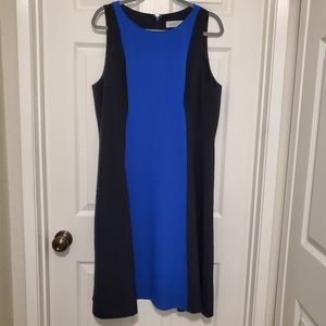 Kasper Women's Stretch-Crepe Colorblocked A-Line Dress Sz 16